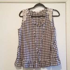 XL Copper Key Navy Blue Checkered Tank